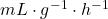 mL \cdot g^{-1} \cdot h^{-1}