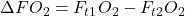 \Delta FO_2 = F_{t1}O_2 - F_{t2}O_2