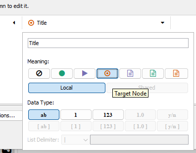 set target node