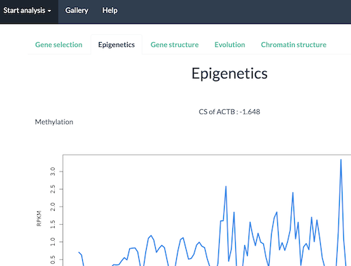 Screenshot of HEGIAP single gene search page.