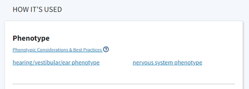 Screenshot of Phenotype results for C57BL/6J-Actbem1Erv/J strain.