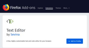 creenshot of FireFox extension option